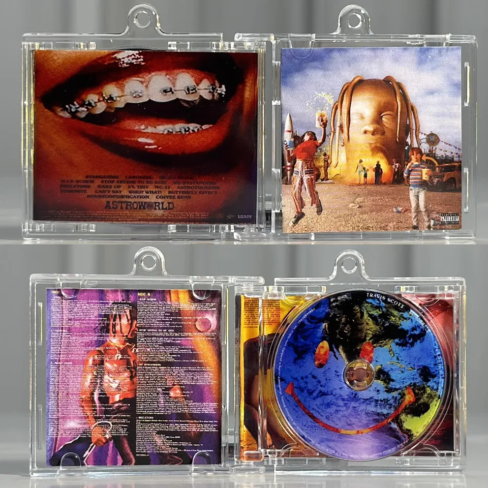 Rap Travis Scott Astroworld MINI Music CD NFC Keychain Play Songs