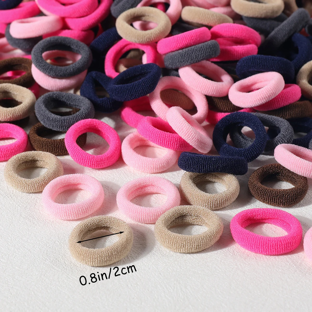 100PCS New Basic Nylon Ealstic Hair Ties for Girls Colorful Hair Band Ponytail Holder Scrunchie Rubber Band Kid Hair Accessories 6