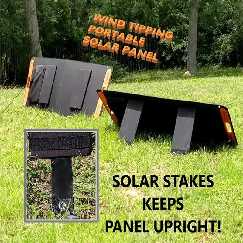 Solar Panel Ground Stake Mount Solar Panel Mounting Strap & Support Heavy Duty Portable Stake Sturdy Outdoor Support Prevents