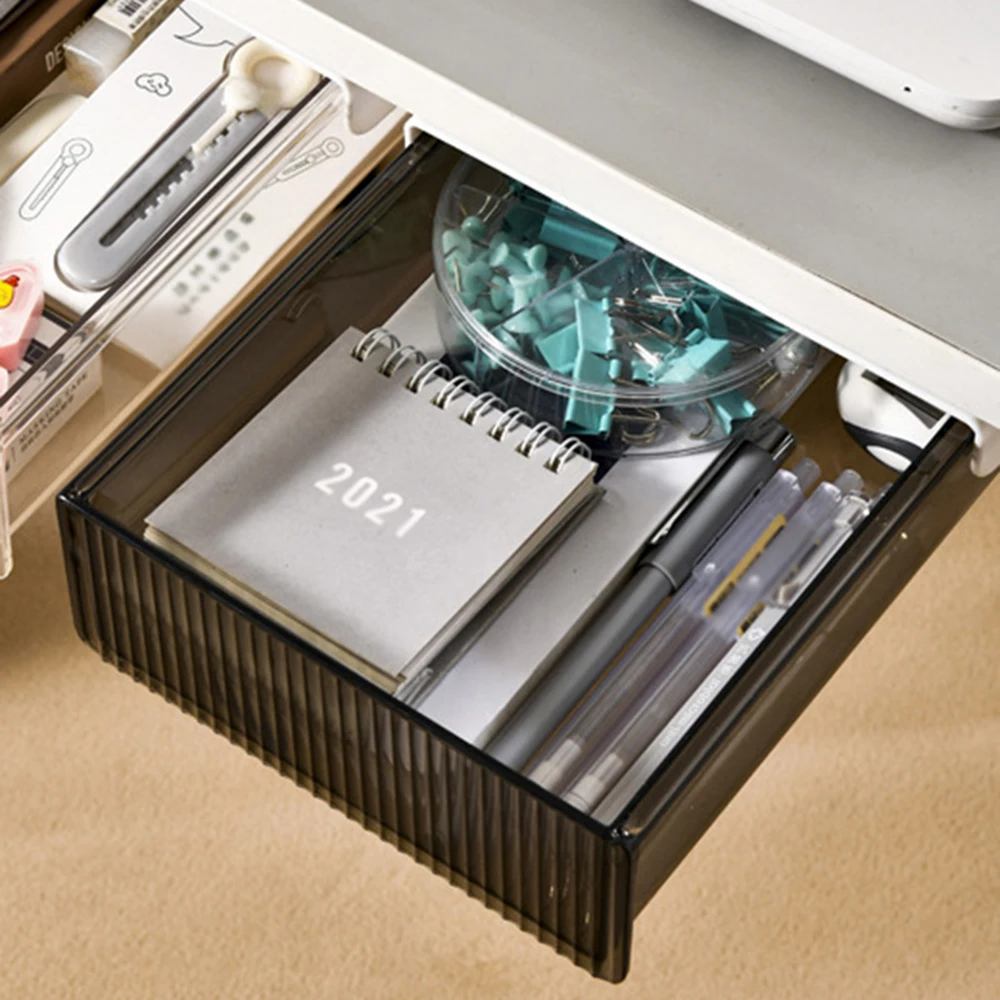 Storage Box Under Desk Storage Rack Office Bedroom Desk Stationery Invisible Drawer