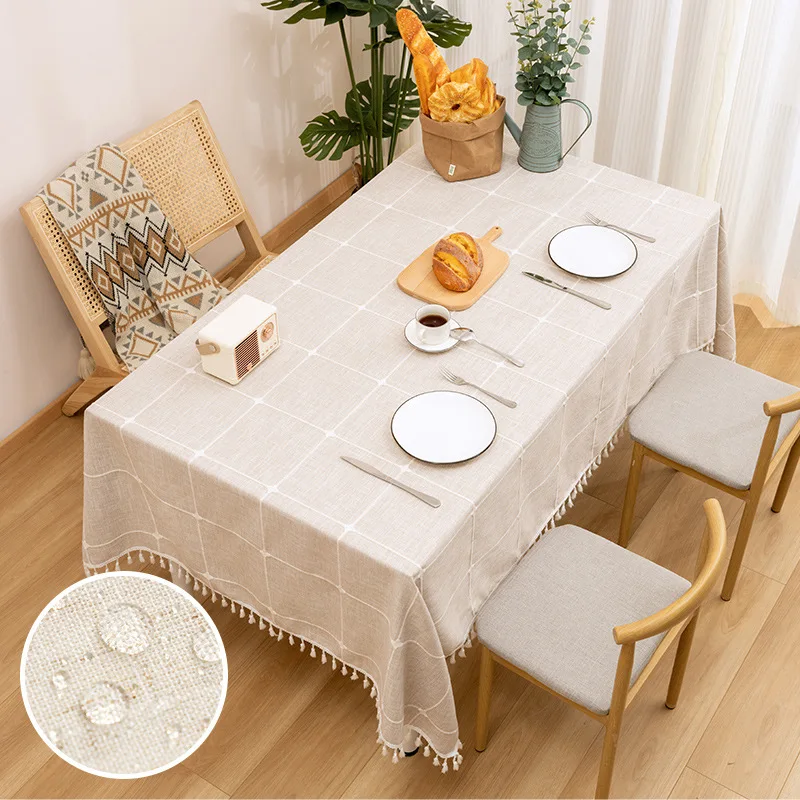 

Table cloth Nordic cross-border table cloth Cotton linen rectangular dining table cloth Tea table cover