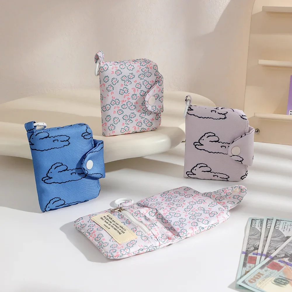 Card Holder Korea Style Cartoon Fabric Bags Mini Storage Pouch Keychain Pendant Charm