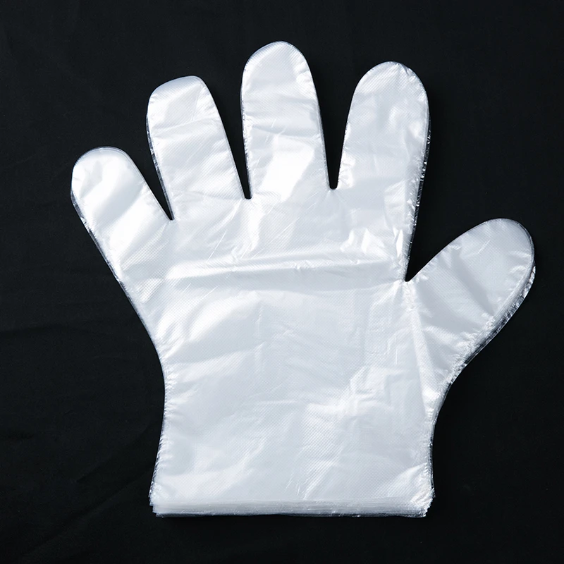 100PCS Disposable PE Food Gloves for Kitchen Restaurant Washable Gloves for Fruit Vegetable Handling Suitable for Eating Pizza