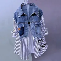 New Splicing Denim Jacket Women Spring Autumn Korean Fashion Denim Shirt Ladies Tops Casual Jean Coat Female Windbreaker - Image 4