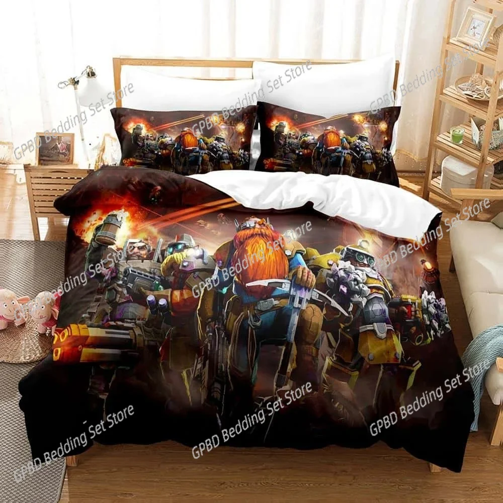 3d Print Anime Game Deep Rock Galactic Bedding Set Single Twin Full Queen King Size Bed Set Adult Kid Bedroom Duvet cover Sets 3