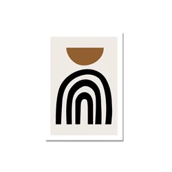 Vintage Abstract Geometric Wall Art in Black and Brown - Digital Print - 40x50cm (A)