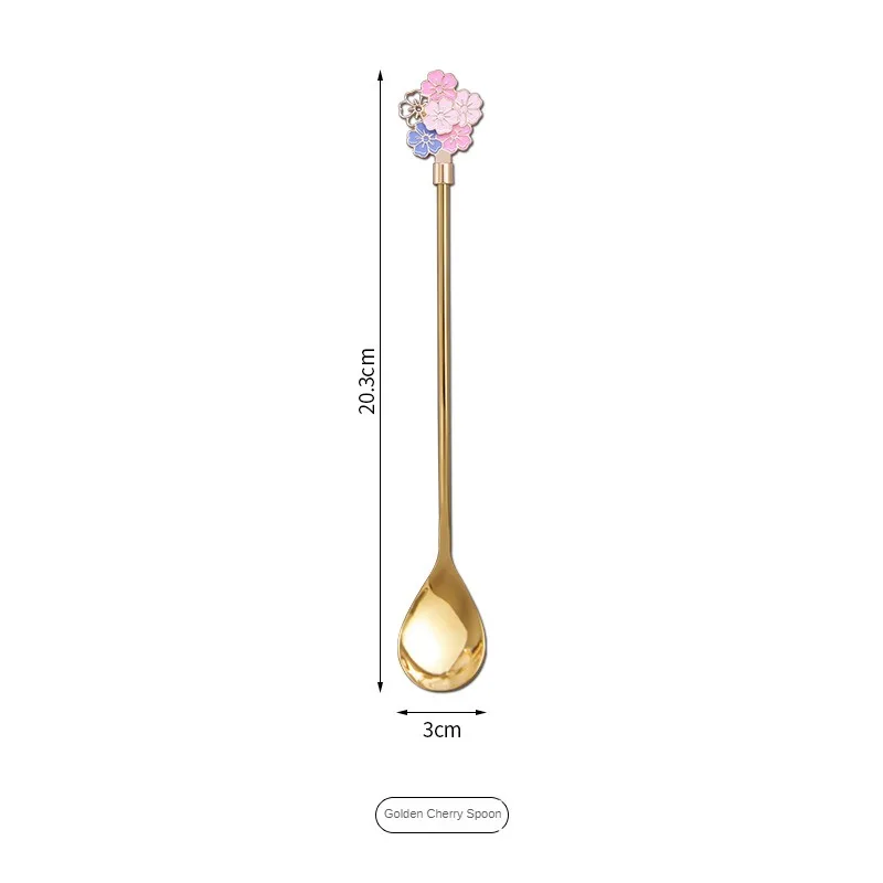 

304 Stainless Steel Dessert Spoon Cherry Blossom Cake Coffee Spoon Christmas Gifts Coffee Shop Tableware Decoration Tea Spoon