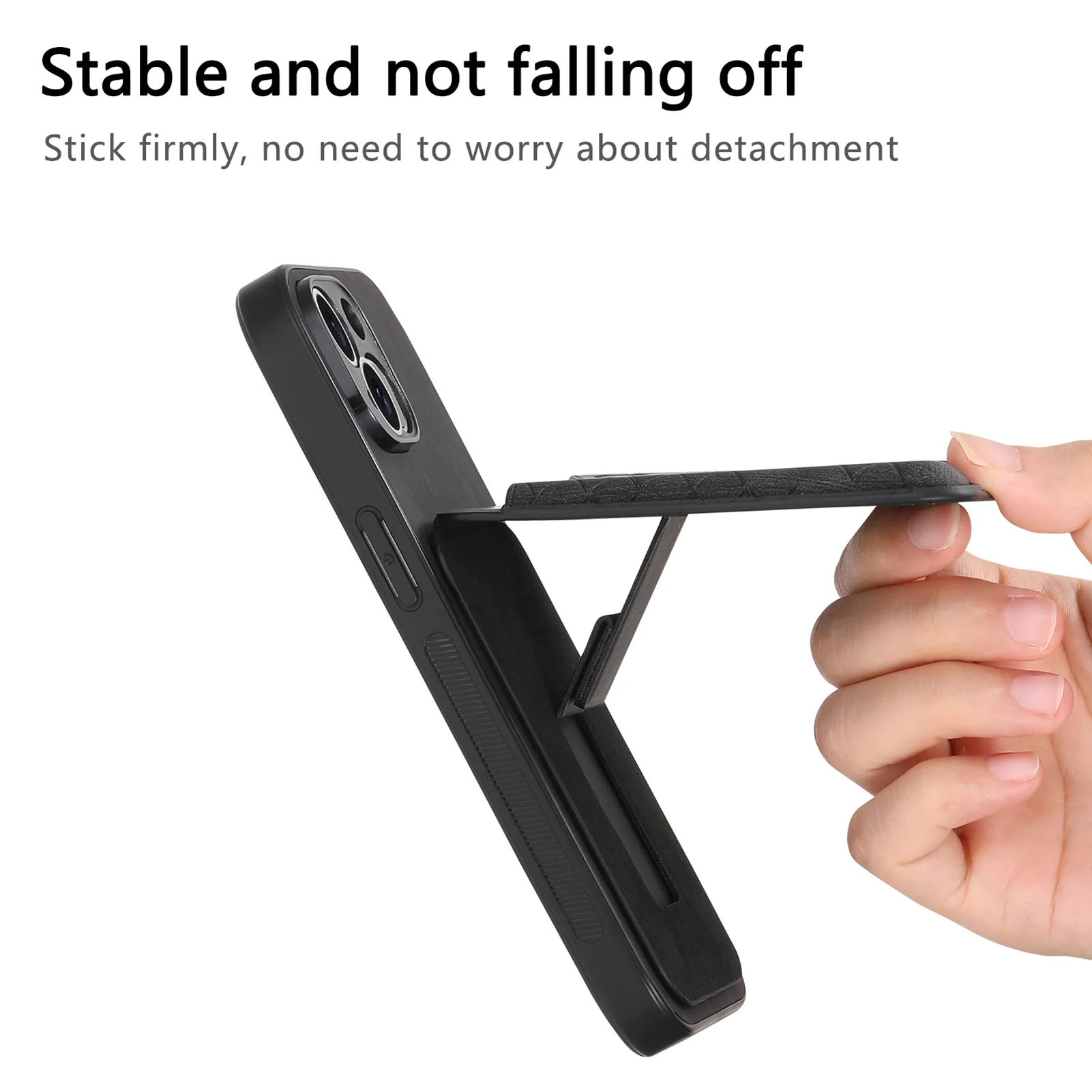Retro Leather Kickstand Anti-Drop Phone Card Case Cover