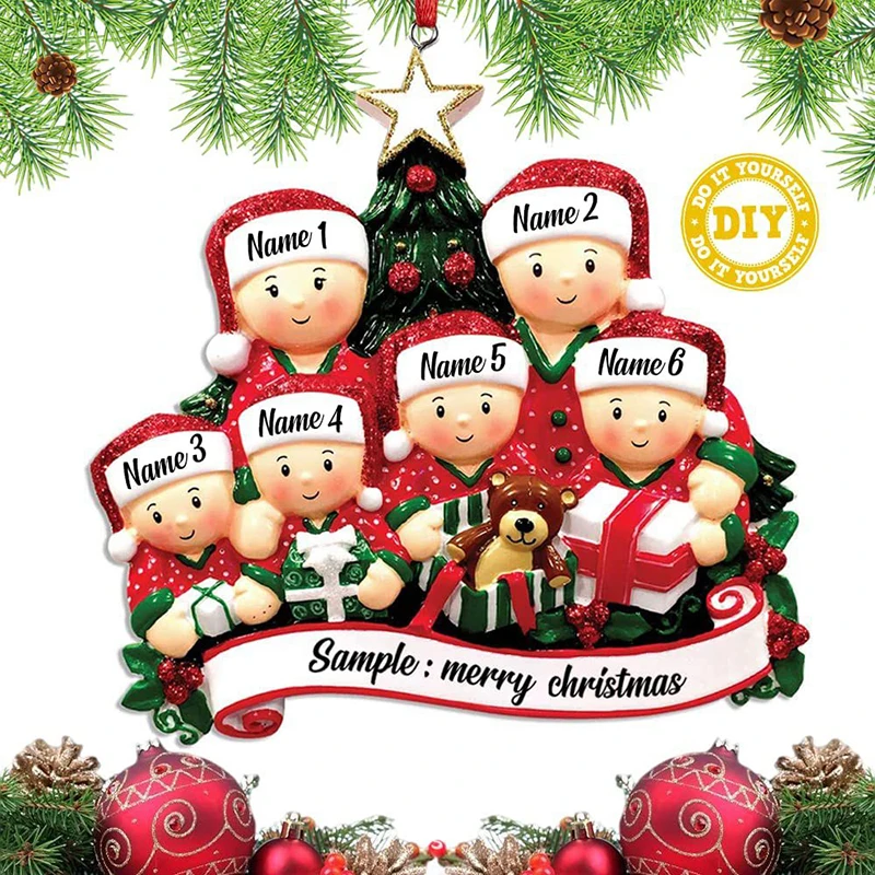 Christmas Pendant DIY Personal Family Christmas Decorations For Home 2D Acrylic Christmas Tree Hanging Ornament New Year 2026
