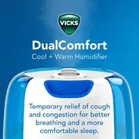 Dual Comfort Cool + Warm Mist Humidifier for Bedrooms With Fusion Technology, Compatible with Vicks VapoPads and Vicks Vap 2