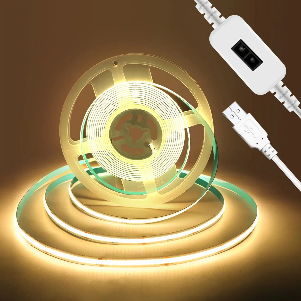 5V USB COB LED 스트립, 주방 캐비닛 및 찬장 조명용 핸드 스윕 센서..
