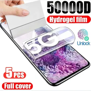 5PCS Copertura Completa Idrogel Pellicola Per Samsung Galaxy S25 S24 S23 S22 S21Ultra Protezione Dello Schermo Per Samsung A14 A34 A54 Pellicola Morbida