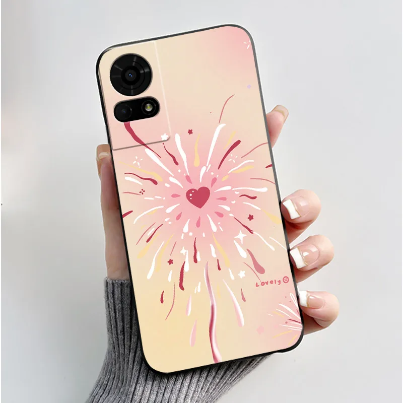 Cute Cartoon Soft Silicone Protective Phone Case - Black