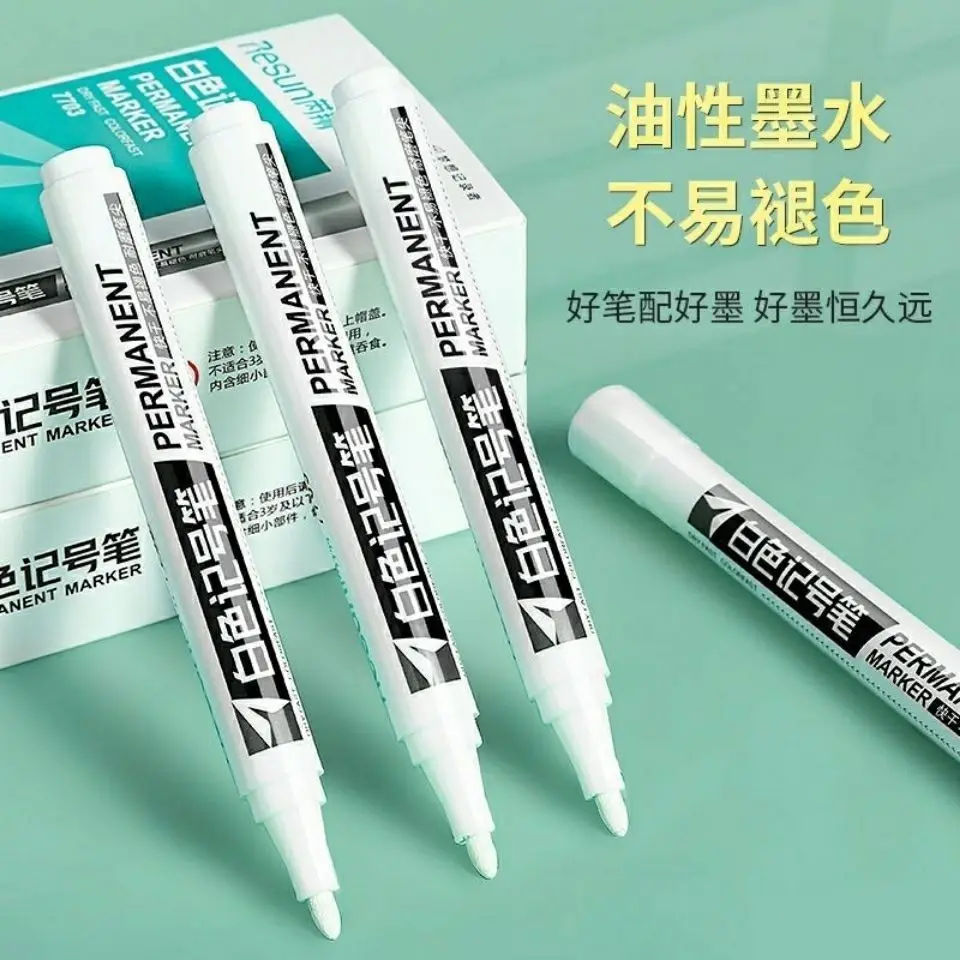 Oily White Marker Pen tire marker white logistics pen quick drying large  head pen Graffiti Pens Waterproof - AliExpress