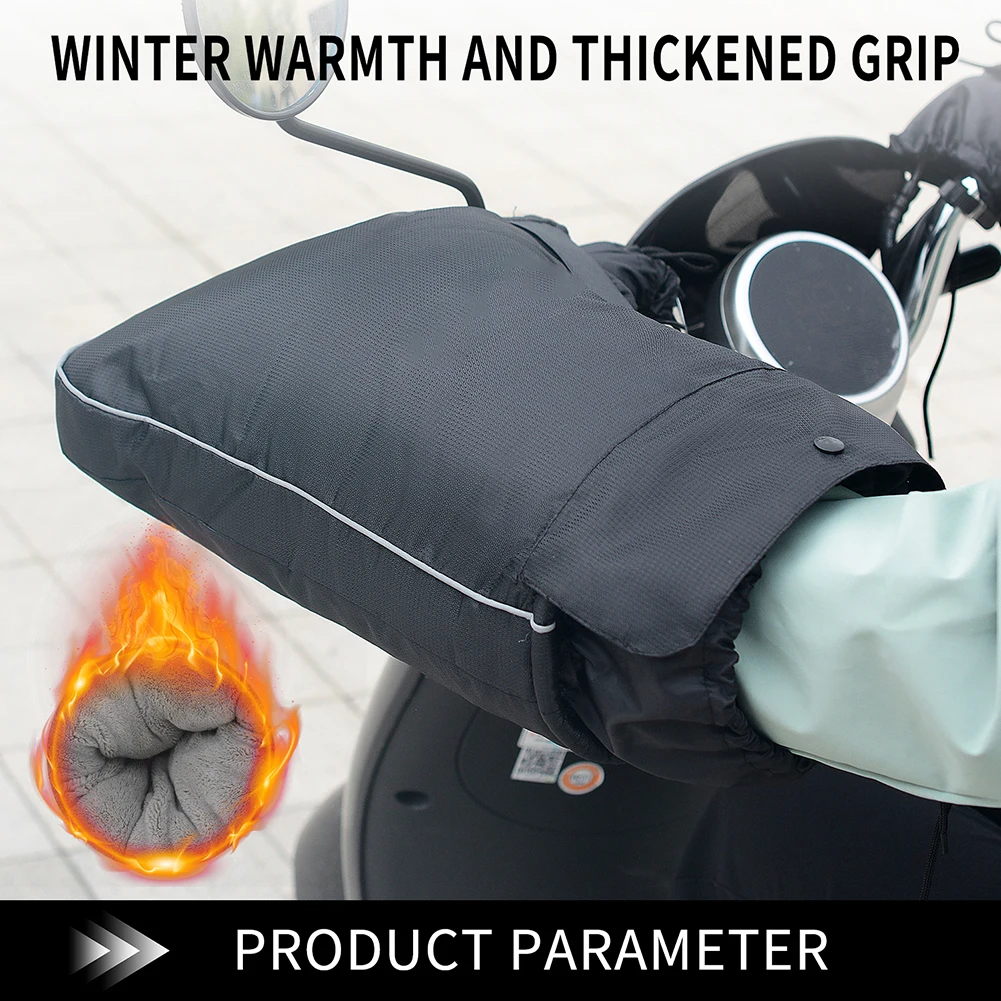 Winter Motorcycle Gloves Handlebar Muffs with Reflective Strips