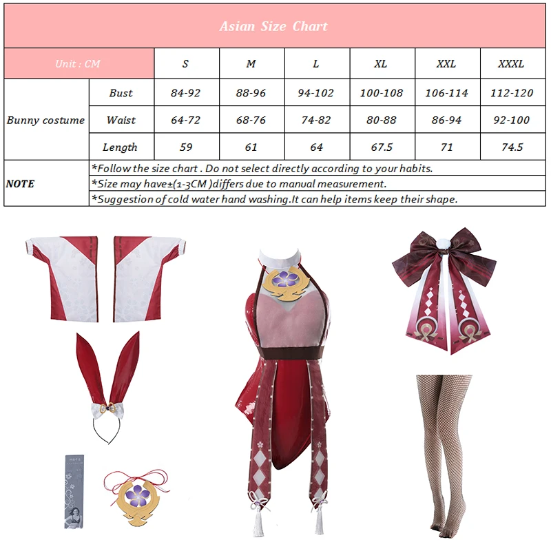 ROLECOS Bunny Girl Yae Miko Cosplay Costume Genshin Impact Yae Miko Bunny Suit Original Sexy Women Red Jumpsuit