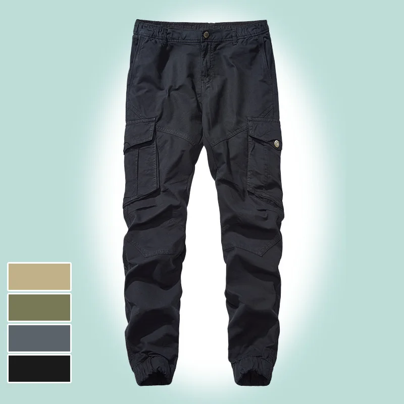

Men's autumn winter casual pants fashion plus velvet padded pocket male retro cotton overalls Streetwear loose Fur trousers