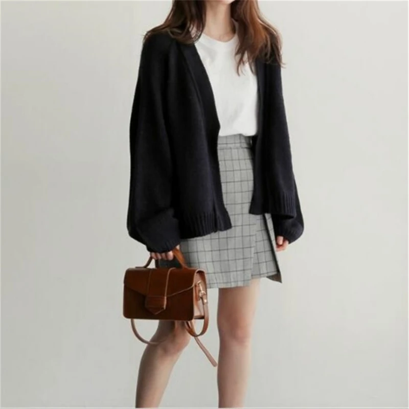 

Женский Свободный Повседневный Кардиган, трикотажная верхняя одежда с длинным рукавом, свитер, топы, теплый утепленный корейский Кардиган, мягкий свитер, пальто