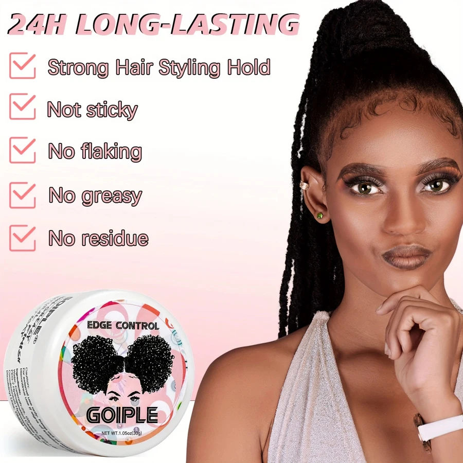 Edge Control Hair Styling Cream for 4C Curls Tames Broken and Fix Bang Pomade Mini Small Hair Gel 30G