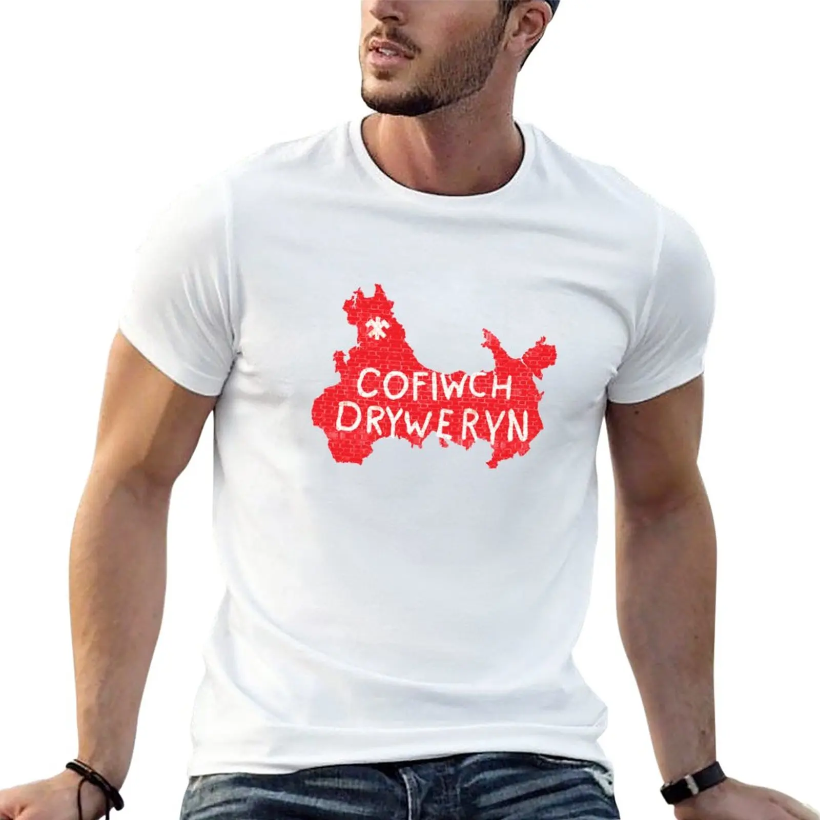 

Новая футболка Cofiwch Dryweryn с картой, черная футболка, графическая футболка, Мужская футболка workou s