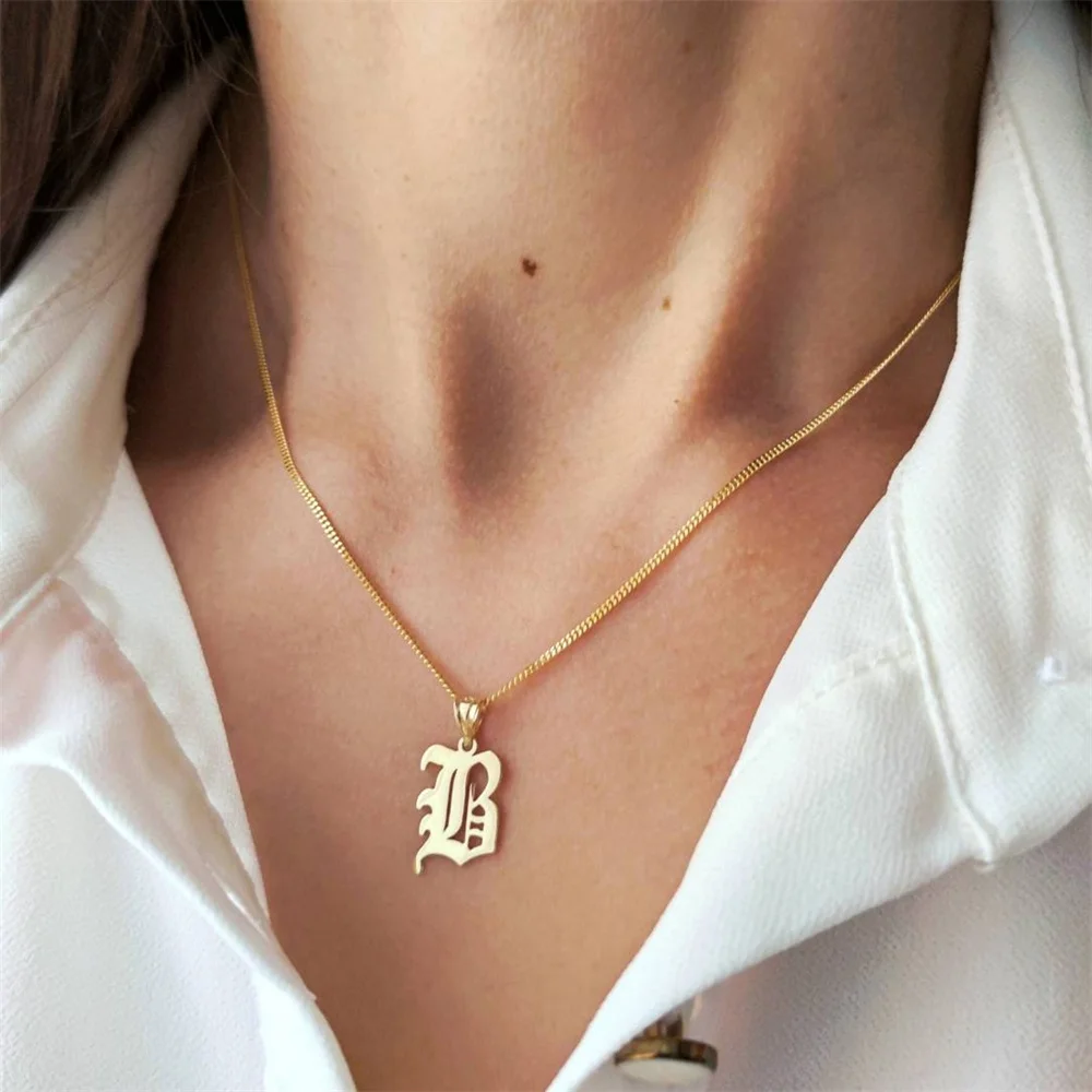 Custom Name Necklace Personalized Cuban Chain Stainless Steel Pendant Girl Jewelry Mon Child Necklace Gifts For Women Couple