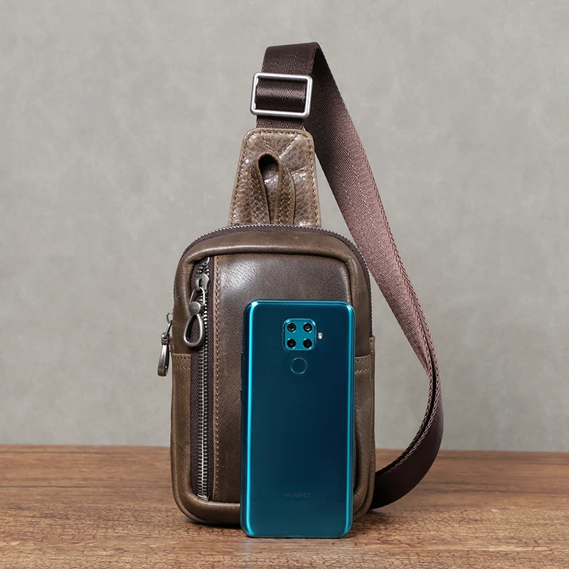 newsbirds Echt Lederen Sling Bag Voor Mannen Casual Crossbody Rugzak