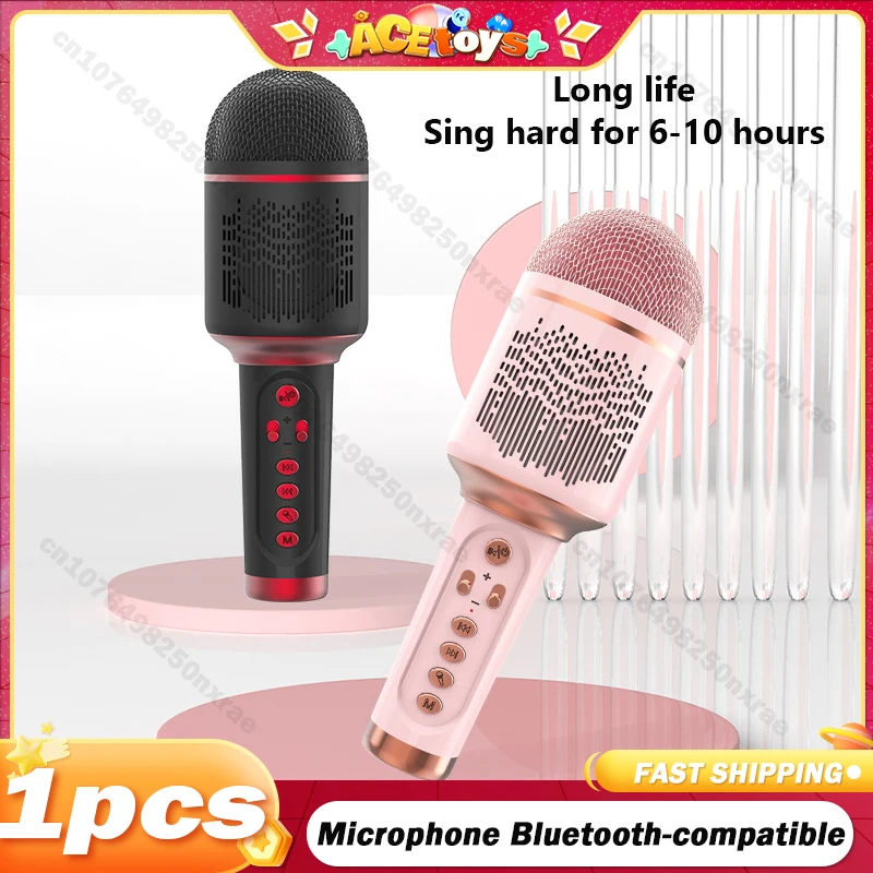 

Microphone Bluetooth-compatible Karaoke Portable K Song Wireless Professional Speaker Home KTV Handheld Microphone Children Gift