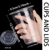 50Sets 12/16/20OZ Plastic Cups With Lids Clear Disposable Cups For Parties Iced Coffee Smoothie  Milkshake Cold Drinks 5