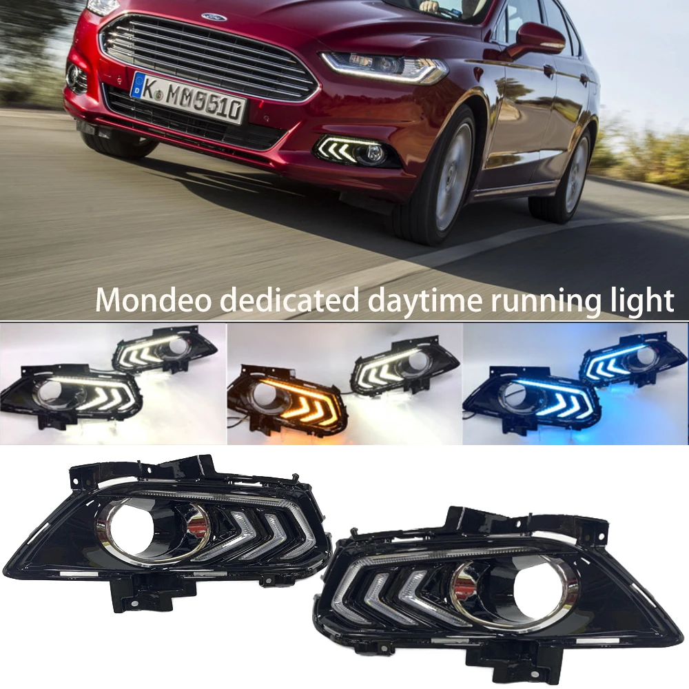 Car Flashing 2PCS For Ford Mondeo Fusion 2013 2014 2015 2016 Car DRL 12V LED Daytime Running