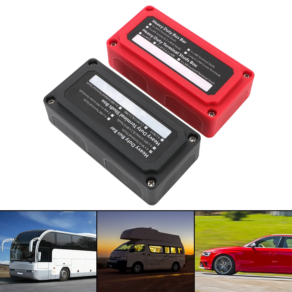 Busbar Box 4 Terminali Borchie Cable Organizer Box Per Auto Camper Yacht Circuit Insurance 300A 48V Dc Power Distribution Block