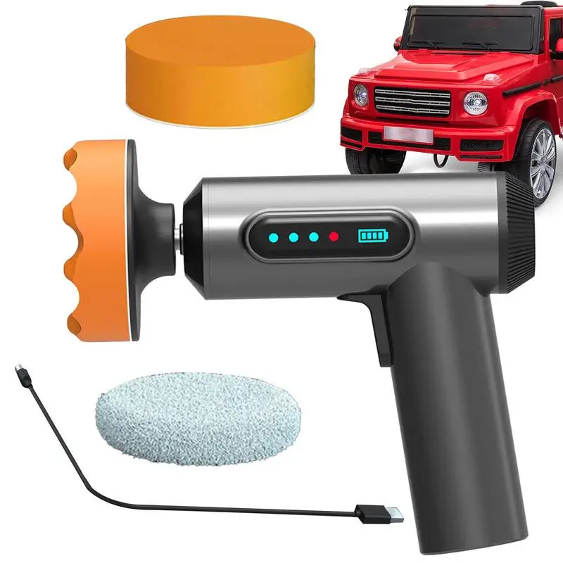 Car Polisher 4000mAh Cordless Car Polisher Rechargeable Electric Wireless Polisher Portable Auto Waxing Glass Scratches Repair Polishing Tool