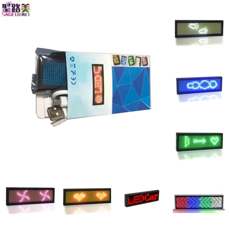 Luminous Led Name Plate Shopping Guide Badge LED Magnetic Badge Plate Bluetooth APP Programmable Scrolling Messages Tag