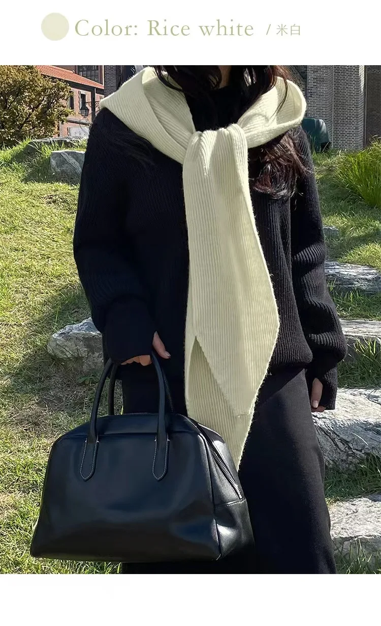 New Fashion Knitting Cowl Hooded Shawl Autumn Winter Warm Scarf Hat Scarf for Women 25*215cm