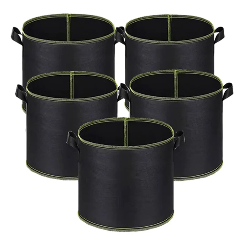 Planting Bags Plant Grow Bags Potato Grow Bags Seedling Planters Felt Grow Bags Mushroom Grow Bags Herbal Grow Bags 5Pcs 1/5/7/10/15/20 Gallon Planting Bucket Planting Bag Seedling Bag Handles Grow Fabric Garden Potato Pots