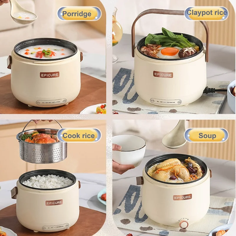 1.7L Smart Rice Cooker Multi-function Non-sticky Rice Cooker Mini Student Cook Noodle Pot Electric Hot Pot Portable Steamer 220V