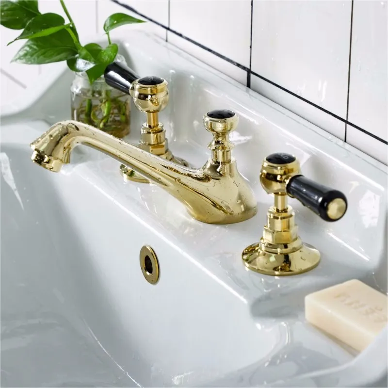 

Classical Amercian Style Tap luxury Bathroom Widespead Basin Faucet Gold Basin Mixer Hot And Cold Shower Room Sink Faucet