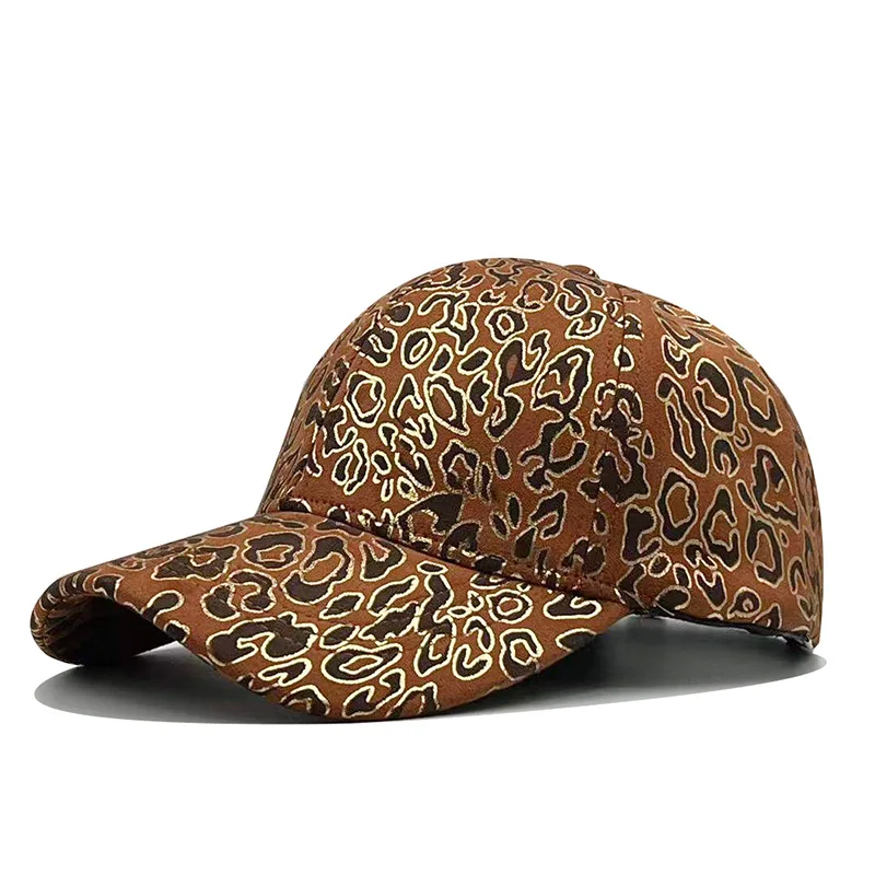 

High Quality Women Leopard Print Cotton Baseball Cap Snapback Hat Adjustable Trucker Outdoor Caps Street Hip Hop Hat Bone