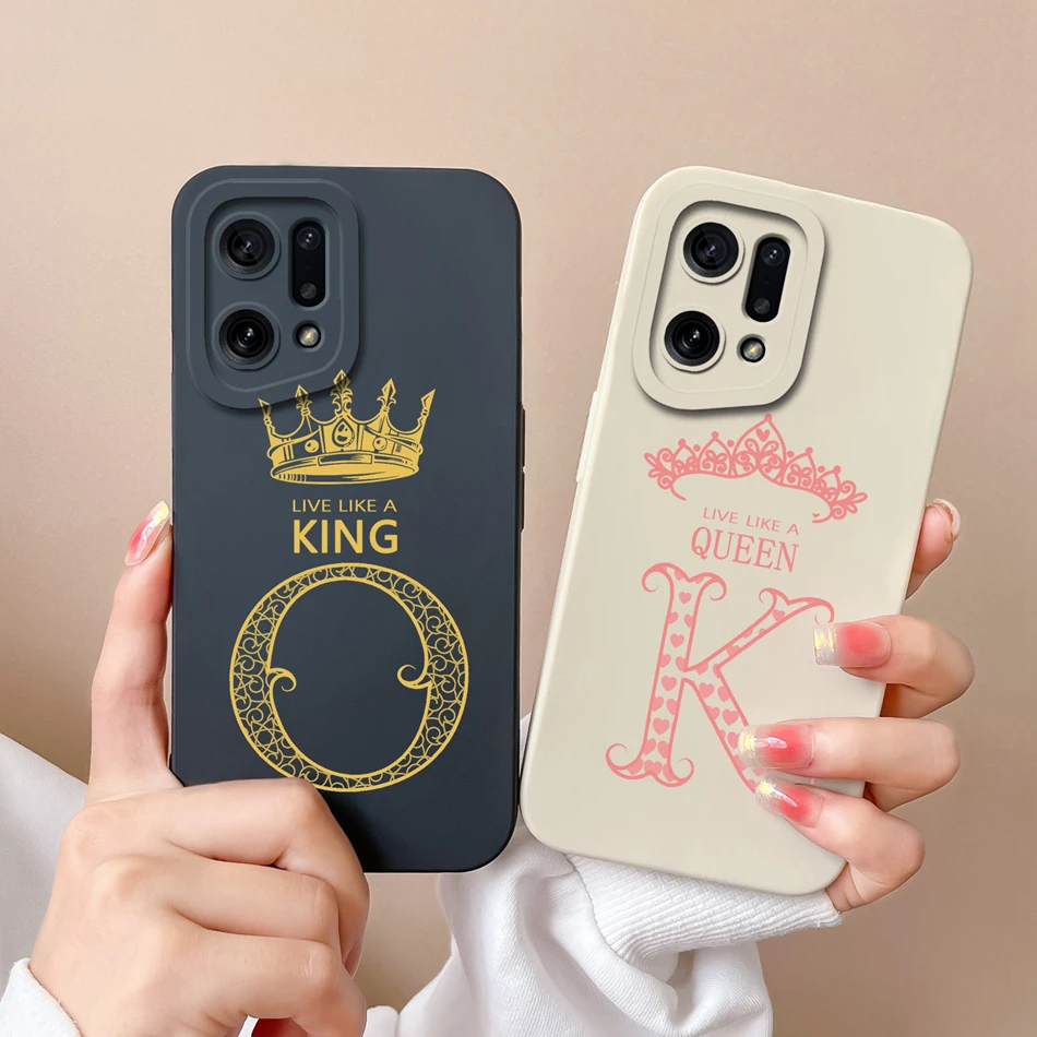 Per Oppo Find X5 Pro Lite Case Coppia A-Z Lettera Upgrade Protezione Della Fotocamera Cover Morbida In Silicone Liquido Per Oppo Find X 5 Funda