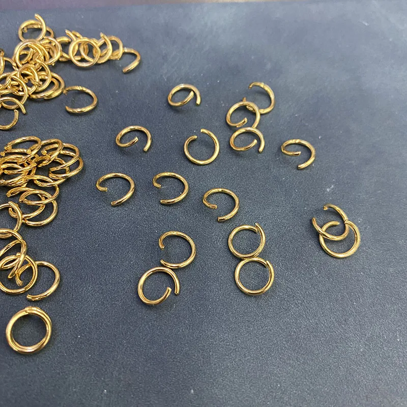 500-1000pcs 1x8mm Real Gold Plated Stainless Steel Open Jump Rings Nickel Free Split Rings Connectors  For DIY Jewelry Making