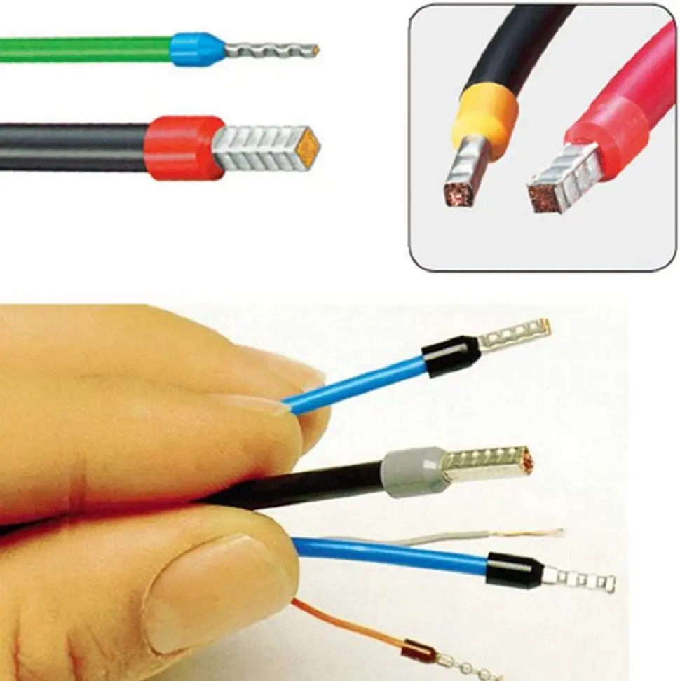 400 Stück Crimpklemmen, elektrische Rohrklemmen, passend für VE-Rohrblock-Kabelendverbinder, Kabelverbinder – Detail 8
