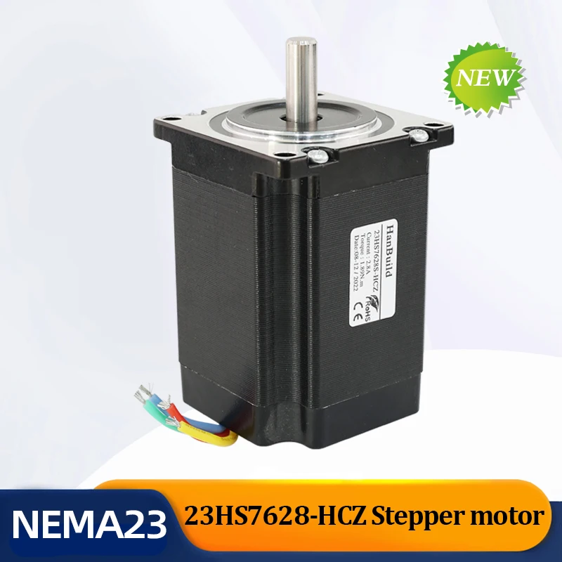 Шаговый электродвигатель HANBUILD 1,8 градусов с 4 выводами, Nema 23, 2-фазный 23HS7628-HCZ, крутящий момент А, длина 189 Н, см, для лазерной магнитной колонны с ЧПУ