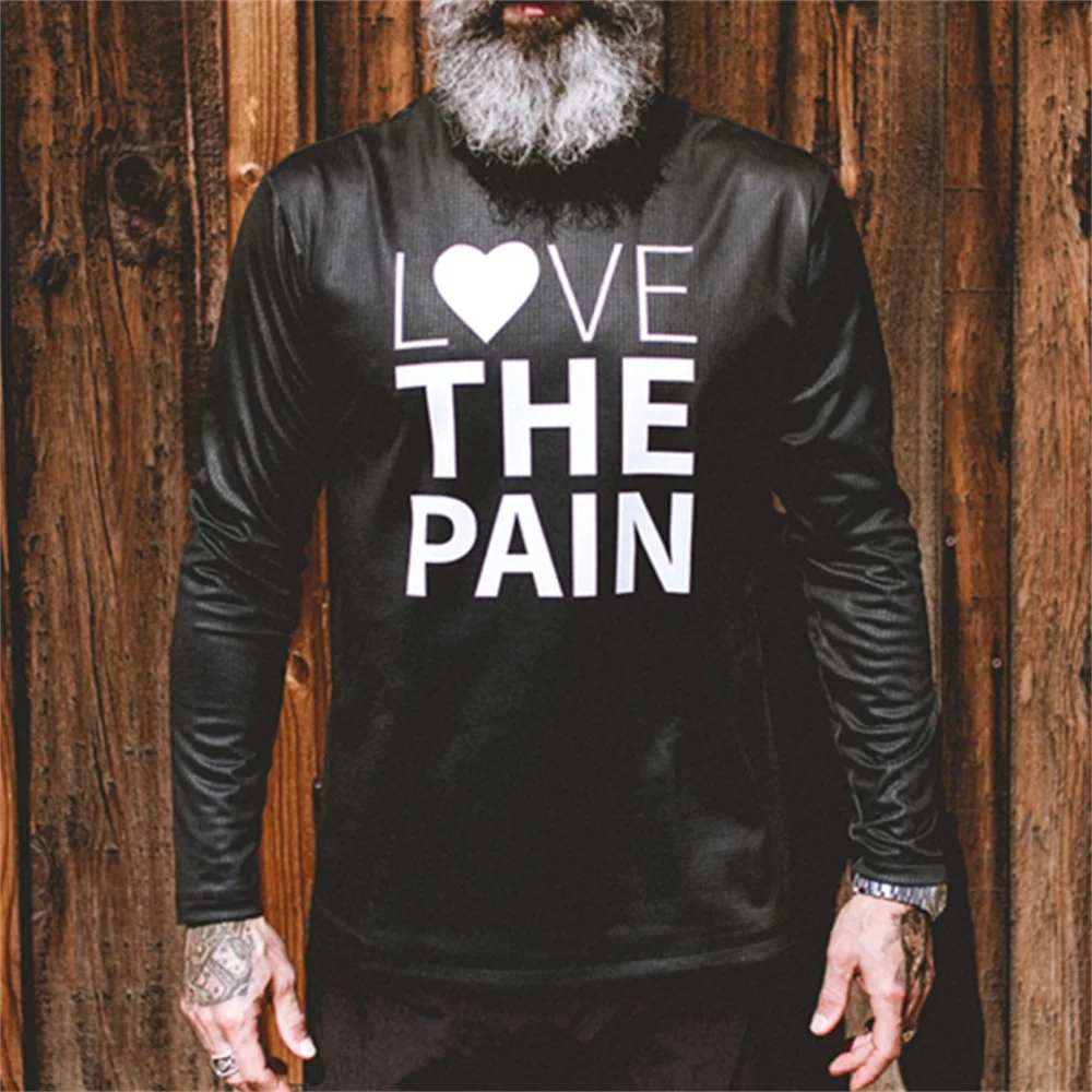 Love The Pain Men's Downhill Jerseys Mountain Bike Mtb Shirts Offroad Dh Motorcycle Long Sleeve T-shirt Motocross Sportwear New