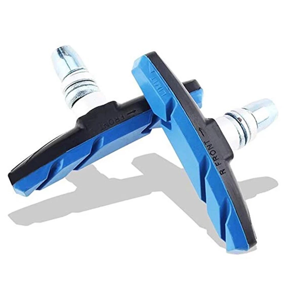 2PCS Bicycle mountain brake V-brake pads with mud trough silent bicycle brake pads road bike rubber sheet Replaceabl brake pads bike brake pads