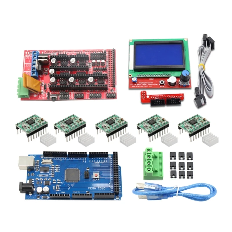 3D Printer Accessories Mega2560R3, Ramps 1.4 Controller A4988 and 12864 LCD Dropship