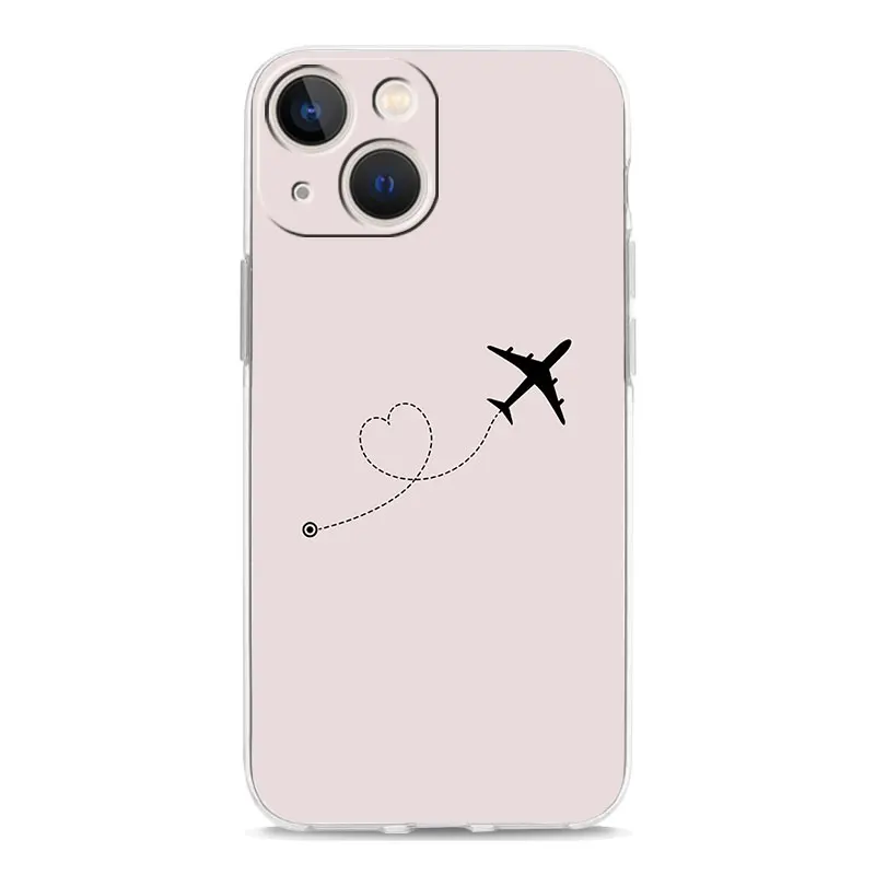 Clear Soft Cover with Airplane Pattern - Premium Phone Case