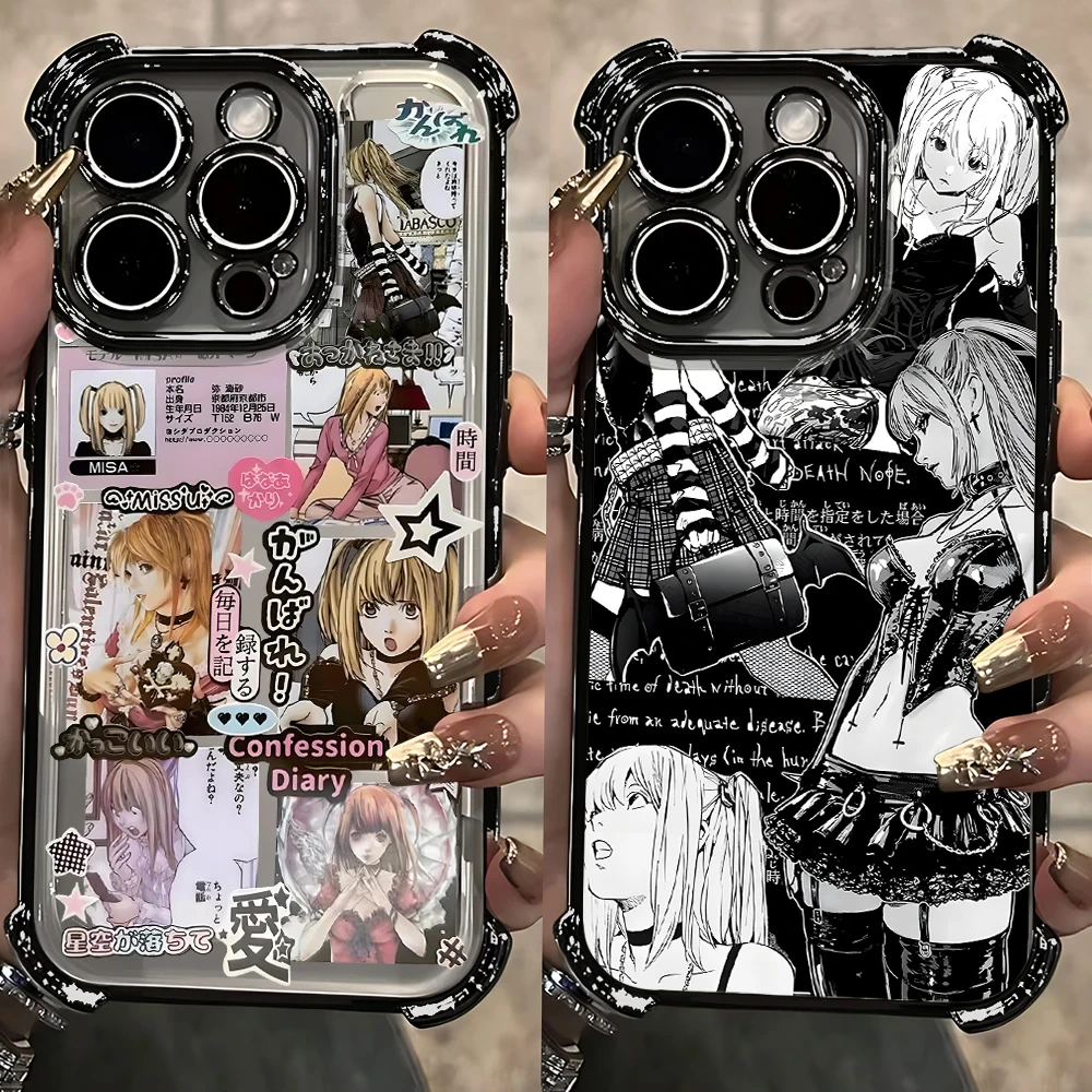 Anime Misa D-Death N-Note Four Corner Anti-Fall Acrylic Phone Case