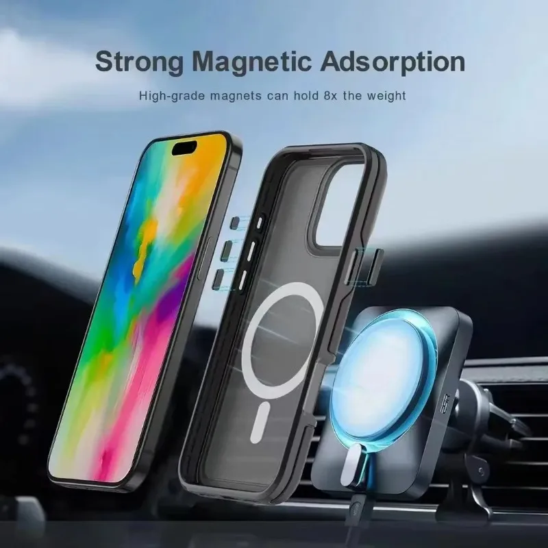 Fluorescent Candy Color Magnetic Matte Phone Case with Wireless Charging Protection