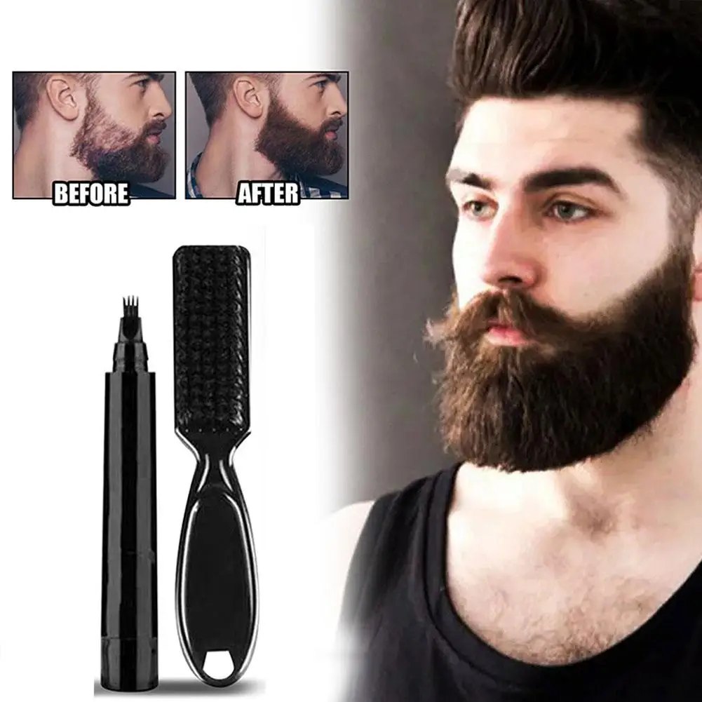 

Waterproof Beard Pen Beard Filler Pencil And Brush Coloring Pencil Hair Beard Tools Repair Shaping Enhancer Lasting Moustac P2Y9