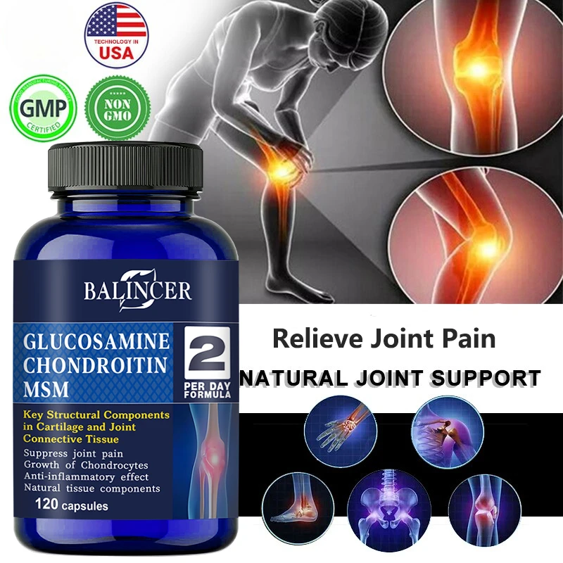 Glucosamine Chondroitin Relieves Joint Inflammation Supports Cartilage Repair Dietary Supplement Bone Health Complex glucosamine chondroitin supplement