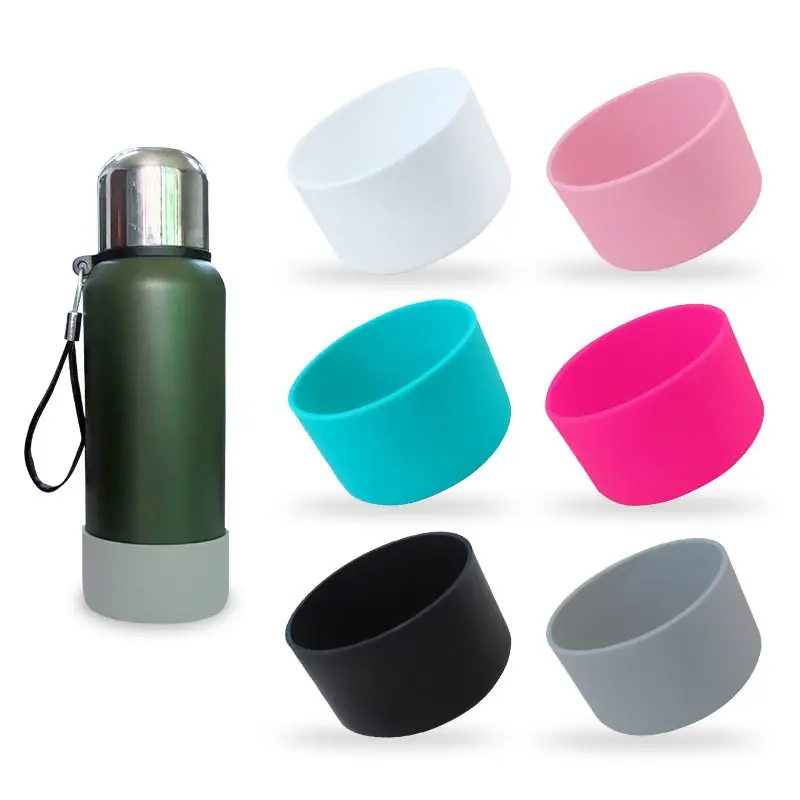 1PC Anti-scalding Silicone Boot for Water Bottle Protective Anti-Slip Bottom  Sleeve Cover Water Bottle